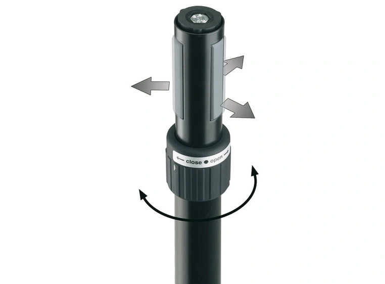 K&M 21364 Avstandsstang «Ring Lock» Sort, Gjenget bolt M20 H: 880 mm 